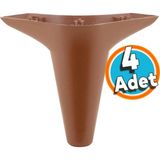 NZB Mobilya Kanepe Baza Sehpa TV Ünitesi Koltuk Ayağı 12 cm Kahverengi Baza Ayak (4 ADET)
