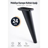 Nzb Mobilya Kanepe Çekyat Sehpa Tv Ünitesi Koltuk Ayağı 24 cm Siyah Baza Ayak