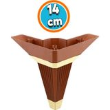 Nzb Mobilya Kanepe Çekyat Sehpa Tv Ünitesi Koltuk Ayağı Baza Ayak Köşe 14 cm Ceviz Altın