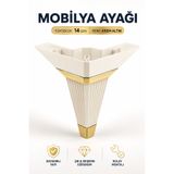 Nzb Mobilya Kanepe Çekyat Sehpa Tv Ünitesi Koltuk Ayağı Baza Ayak Köşe 14 cm Krem Altın