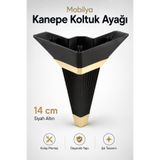 Nzb Mobilya Kanepe Çekyat Sehpa Tv Ünitesi Koltuk Ayağı Baza Ayak Köşe 14 cm Siyah Altın