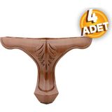 Nzb Mobilya Kanepe Koltuk Ayağı Kahverengi Ahşap Desenli Baza Ayak 14 cm (4 Adet) - yok