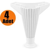 Nzb Mobilya Kanepe Koltuk Ünite Ayağı 17 cm Beyaz Baza Ayak (4 Adet)