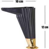 Nzb Mobilya Kanepe Masa Sehpa Ayağı Baza Ayak 12 cm Siyah-Gold - Mobilya Hırdavatı