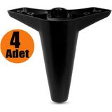 Nzb Mobilya Kanepe Sehpa Koltuk Ayağı Siyah Baza Ayak 12 cm (4 Adet)