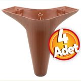 NZB Mobilya Kanepe Sehpa Puf Koltuk Ayağı Kahverengi Baza Ayak 12 cm (4 ADET)