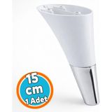 Nzb Mobilya Kanepe Sehpa Tv Ünitesi Baza Koltuk Ayağı Beyaz Renk 15 cm Ayakları - Beyaz - Silver