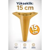 Nzb Mobilya Kanepe Sehpa Tv Ünitesi Koltuk Ayağı 15 Cm Açık Kahverengi Baza Ayak