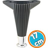 Nzb Mobilya Kanepe Sehpa Tv Ünitesi Koltuk Ayağı 17 cm Antrasit Krom Baza Ayak