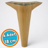 Nzb Mobilya Kanepe Sehpa Tv Ünitesi Koltuk Ayağı 18 cm Açık Kahverengi Desenli Baza Ayak 4 Adet