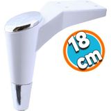 Nzb Mobilya Kanepe Sehpa Tv Ünitesi Koltuk Ayağı 18 Cm Beyaz Krom Baza Ayak