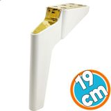 Nzb Mobilya Kanepe Sehpa Tv Ünitesi Koltuk Ayağı 19 cm Beyaz Gold Baza Ayak - Beyaz - Gold