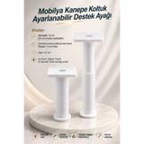 NZB Mobilya Kanepe Sehpa Tv Ünitesi Koltuk Ayarlanabilir Destek Ayağı 15 Cm Beyaz Ayak