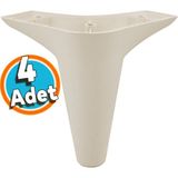 NZB Mobilya Kanepe Sehpa Yatak Puf Koltuk Ayağı 12 cm Krem Baza Ayak (4 ADET)