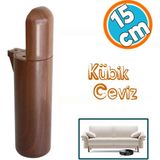 Nzb Mobilya Kanepe Tv Ünitesi Koltuk Ayağı Baza Ayakları Ahşap Desenli Kahverengi Ceviz 15 Cm