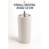NZB Mobilya Kanepe Tv Ünitesi Koltuk Orta Destek Yükseltici Yükseltme Ayağı 12 Cm Beyaz Baza Ayakları