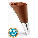 Nzb Mobilya Kanepe Tv Ünitesi Konsol Koltuk Ayağı Ahşap Desenli Ceviz Altın Renk 18 cm Ayak