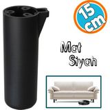 Nzb Mobilya Kapsül Ayak Yükseltici Sehpa Kanepe Tv Ünitesi Koltuk Ayağı Baza Ayakları Mat Siyah 15 cm