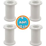 Nzb Mobilya - Koltuk - Kanepe - Tezgah - Ünite Ayağı - Ayarlı Beyaz Ayak 10 cm 4 Adet