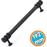Nzb Mobilya Mutfak Dolabı Çekmece Dolap Kulpları Kapak Kulbu Siyah 192 mm Metal Kulp