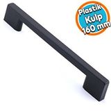 Nzb Mobilya Mutfak Dolabı Çekmece Dolap Kulpları Kapak Kulpu Kulbu Siyah 160 Mm Plastik Kulp