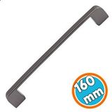 Nzb Mobilya Mutfak Dolap Çekmece Dolabı Kapak Metal Kulpu Kulbu Kulpları Füme Oval 160 mm