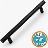 Nzb Mobilya Mutfak Dolap Dolabı Çekmece Kulpu Kulbu -Mat Siyah Metal (128 Mm-12.8 Cm) Kulpları