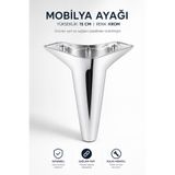 NZB Mobilya Yatak Kanepe Baza Koltuk Ayağı Krom Renk 15 Cm Ayak