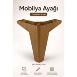 NZB Mobilya Yatak Kanepe Sehpa Çekyat Baza TV Ünitesi Koltuk Ayağı Ahşap Desenli Koyu Ceviz 12 cm Ayak