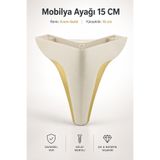 NZB Mobilya Yatak Kanepe Sehpa Puf TV Ünitesi Baza Koltuk Ayağı Krem Renk 15 cm Ayak