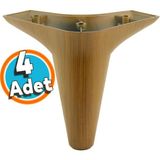 NZB Mobilya Yatak Kanepe Sehpa TV Ünitesi Koltuk Ayağı 12 cm Kahverengi Ahşap Desenli Baza Ayak (4 ADET)
