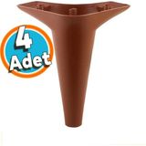 NZB Mobilya Yatak Kanepe Sehpa TV Ünitesi Koltuk Ayağı 15 cm Kahverengi Baza Ayak (4 ADET)
