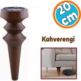 Nzb Mobilya Yükseltici Kanepe Koltuk Tv Ünitesi Baza Ayağı Zigon Orta Sehpası Ayak 20 cm Ahşap Desen - Kahverengi