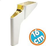 Nzb Mobilya Yükseltici Kanepe Sehpa Tv Ünitesi Koltuk Ayağı 16 cm Beyaz Gold Baza Ayak - Beyaz - Gold