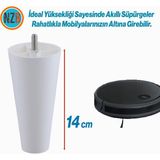 Nzb Mobilya Yükseltici Sehpa Kanepe Tv Ünitesi Koltuk Baza Ayağı Beyaz Düz Plastik Ayak 14 cm