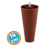Nzb Mobilya Yükseltici Sehpa Kanepe Tv Ünitesi Koltuk Baza Ayağı Kahve Düz Plastik Ayak 14 cm
