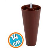 Nzb Mobilya Yükseltici Sehpa Kanepe Tv Ünitesi Koltuk Baza Ayağı Plastik Ayak 14 cm Ceviz