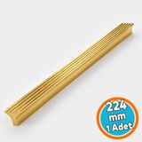 Nzb Modern Metal Dolap Kulbu Mutfak Banyo Gardırop Çizgili Altın Çekmece Kulp 224 mm