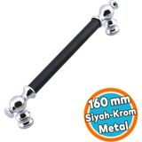 Nzb Mutfak Çekmece Mobilya Dolap Dolabı Kapak Kulpları Kulbu Kulpu 160 mm Krom Siyah Metal - Siyah - Krom
