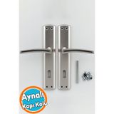 NZB Oda Kapı Kolu Aynalı Nikel İnox Sağa Sola Uygun Ön Arka Oda Kapısı 1 Takım
