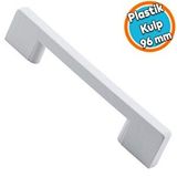 Nzb Plastik Kulp Köprü Mobilya Mutfak Dolabı Çekmece Dolap Kulpları Kapak Kulpu Kulbu Beyaz 96 Mm