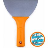 Nzb Plastik Saplı Spatula Sap Takmalı 160 mm Dayanıklı Paslanmaz Çelik Yüzey Çok Amaçlı Inşaat Spatulası - 1 Adet - Renkli