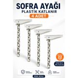 Nzb Plastik Sofra Ayağı - Katlanır Yer Sofrası - Sini Altı Katlanabilir - 22 cm Kırık Beyaz