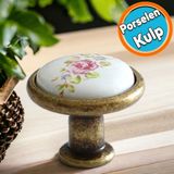 Nzb Porselen Kulp Çiçekli Düğme Mobilya Mutfak Dolabı Çekmece Dolap Kulpları Kapak Kulpu Kulbu