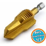 Nzb Profesyonel Boru Havşa Kılavuz 1/2 Iç Diş Açma Aparatı Su Tesisatı Metal Boru Uyumlu - Sarı