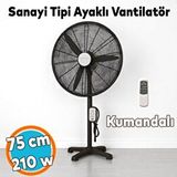 NZB Sanayi Tipi Ayaklı Kumandalı Vantilatör 75 cm 210W Sessiz Geniş Alanlara Uygun Endüstriyel Güçlü Fan