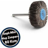 Nzb Saplı Pimli Mini Flap Yaprak Mop Zımpara Taşı 1 Adet Matkap Dremel Uyumlu Taşlama Aksesuarı (80 Kum) - Gri