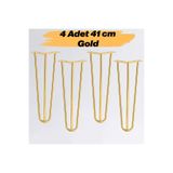 Nzb Sehpa Masa Ayağı 41 cm Gold Altın Metal Dayanıklı Mobilya Destek Yükseltici Ayak Modeli 4'lü Set