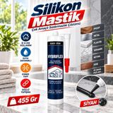 Nzb Silikon Mastik Siyah 455 gr Kapı Pencere Dolgu Sızdırmazlık Izolasyon Inşaat Tamir Malzemesi - 1 Adet