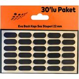 Nzb Siyah Eva Bazlı Darbe Ses Kapı Stoperi Keçe Yapışkanlı 22 mm (30'lu Paket) Dolap Kapak Çekmece Oval